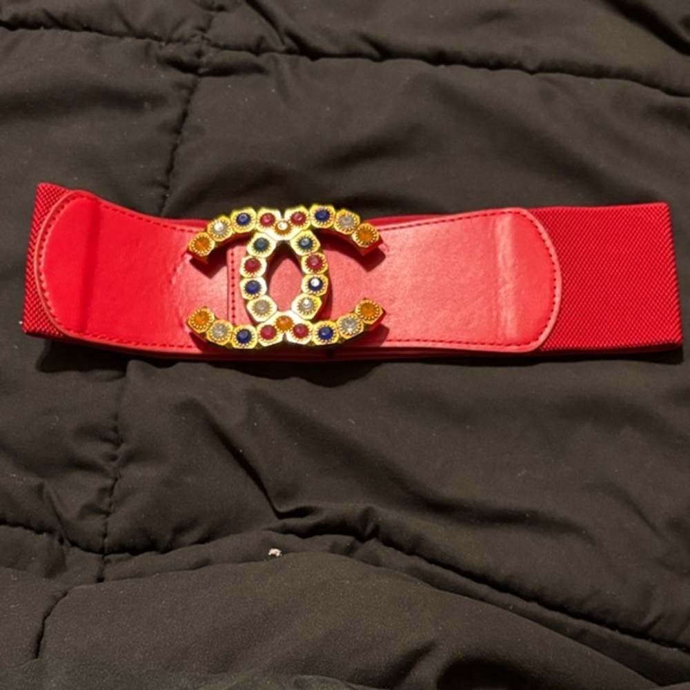 Fashion Red Dress Stretchy Women's Belt